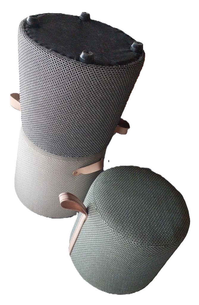 OTTOMAN ROUND 34cm (Dia) x 45cm (H) Fabric