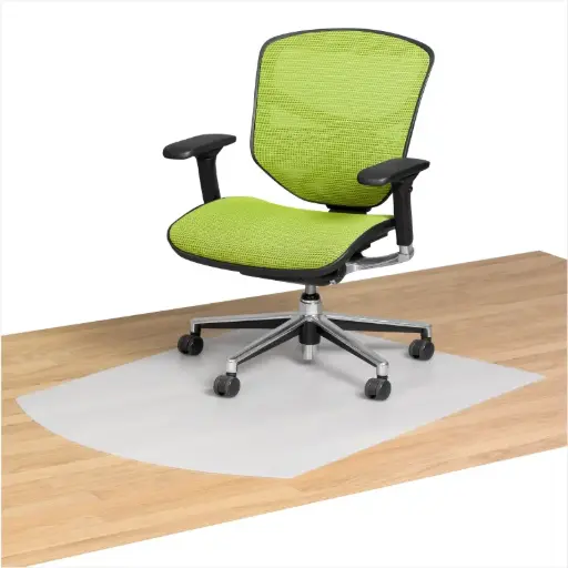 Chair Floor Protector - Curve Shape 1350mm x 1140mm, Nonslip Undersurface