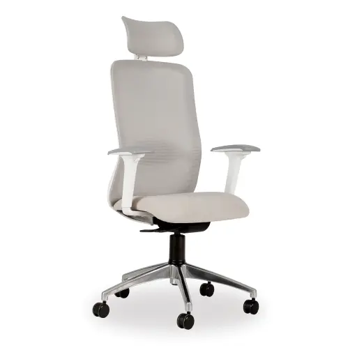 TIDE CHAIR Grey Mesh White Frame